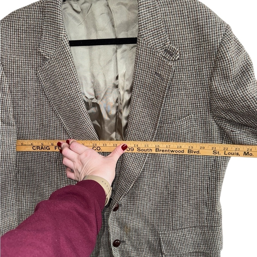 Cricketeer Wool Houndstooth Blazer Men’s (Fits 42R Large) Made in USA - Picture 7 of 10